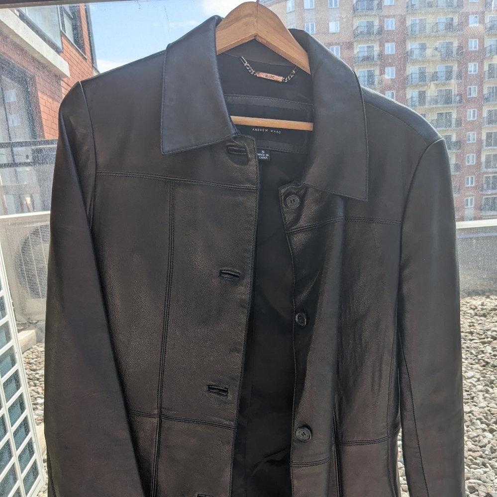 Vintage Marc New York Black Leather Shacket
